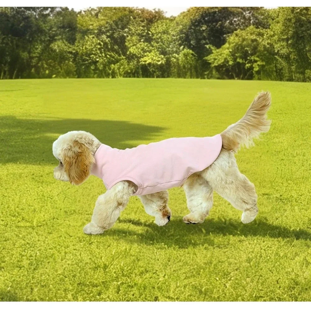 Kuoser 2 PK Dog Sweater Pink Striped Fleece Vest Turtleneck Puppy Clothes SZ M
